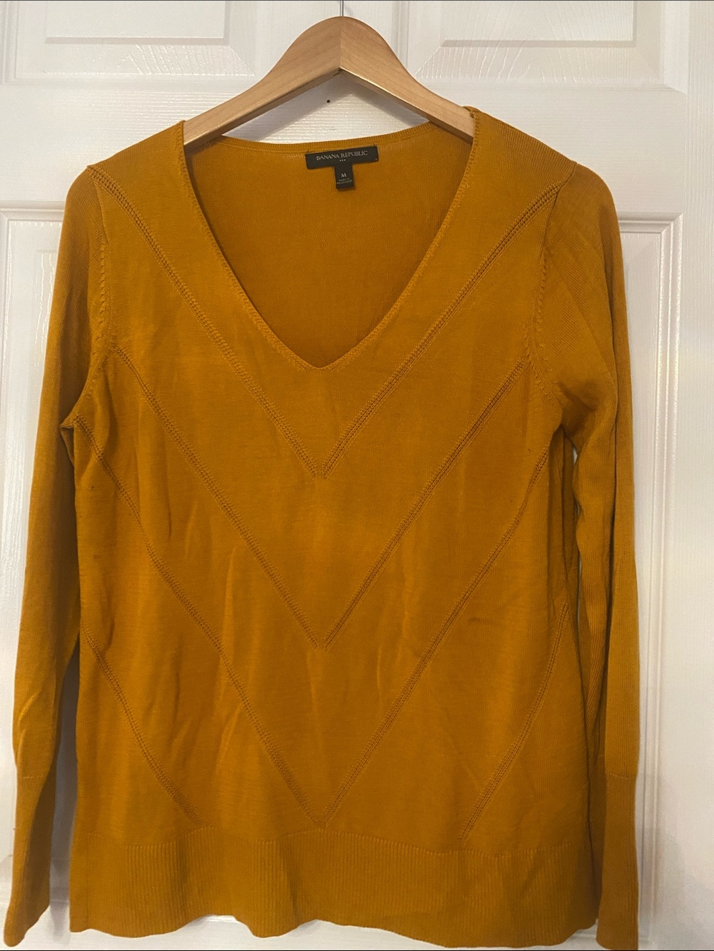 Banana Republic V-Neck Sweater in Mustard #23